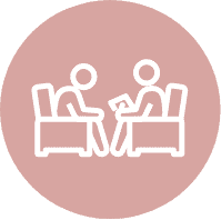 Icon representing one-on-one therapy session, highlighting Key Healthcare's personalized approach to residential teen treatment