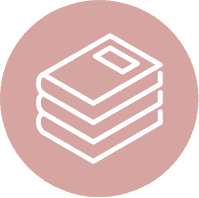 An icon representing a stack of books, symbolizing the structured and educational aspect of the residential treatment program