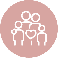 Icon depicting a supportive community in teen residential care